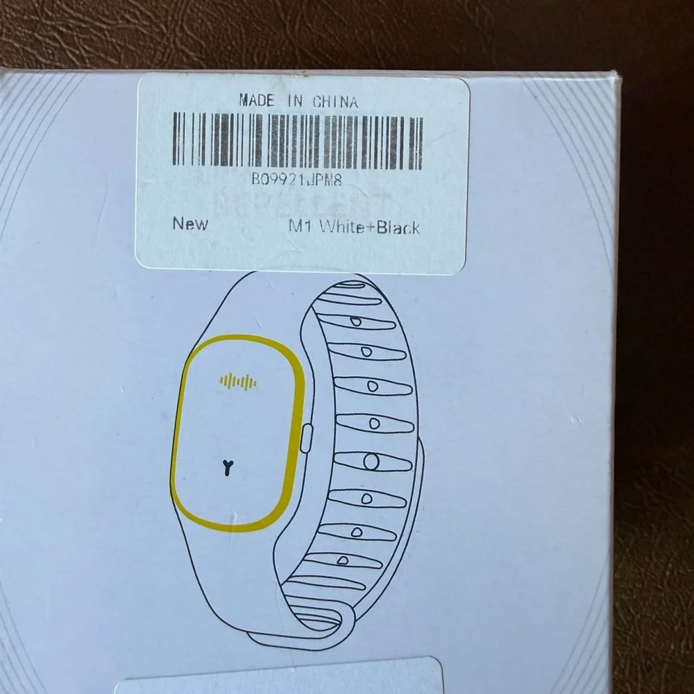 Ultrasonic Mosquito Repellent Bracelet Set of 2 Black and White, brand new